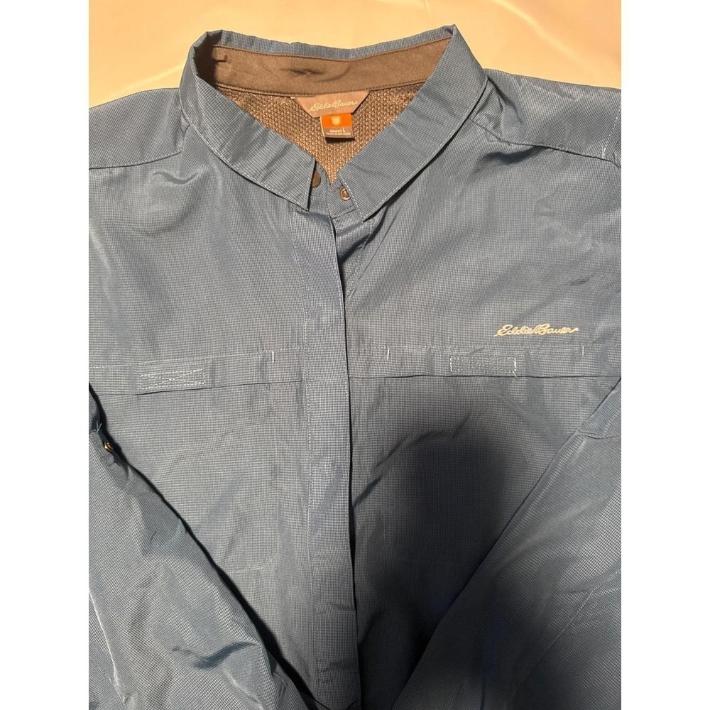 Eddie Bauer Blue Long Sleeve Hiking Shirt Womens Ventilated Performance Top L